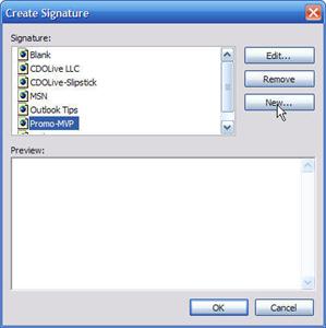 Adding an HTML Signature to Outlook 2003