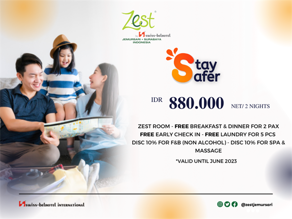 Stay Safer - Incl. Bfast & Dinner!
Zest Jemursari, Surabaya