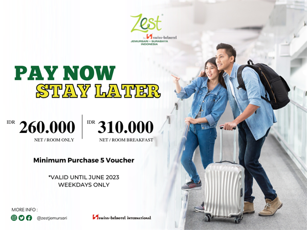 Pay Now Stay Later
Zest Jemursari, Surabaya
