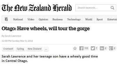 New Zealand Herald - Sarah Lawrence - Have Wheels will Travel